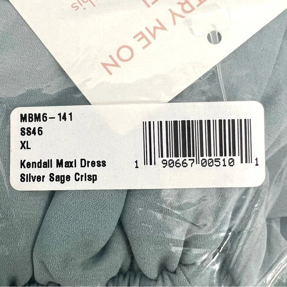Show Me Your Mumu Kendall Maxi Dress in Silver Sage Crisp Bridal size XL NEW - Picture 6 of 9